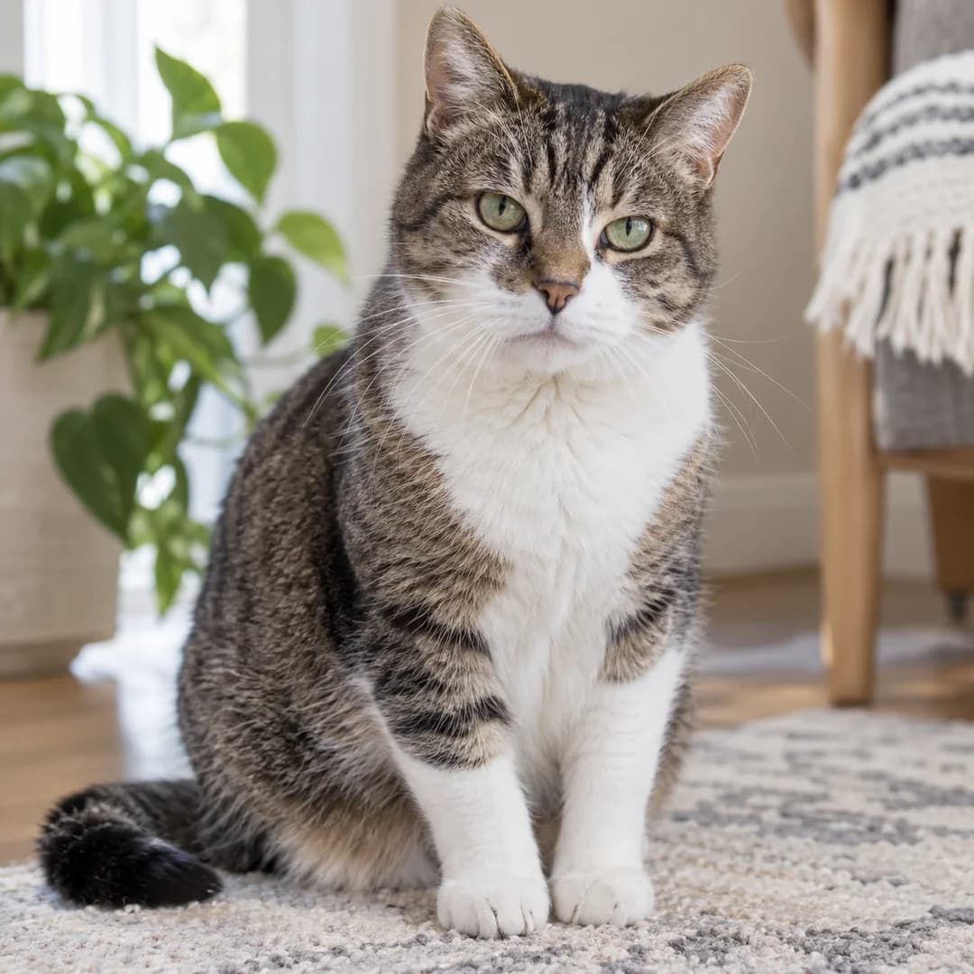تصویر گربه نژاد گربه خانگی موکوتاه (Domestic Shorthair) در دوره بالغ و سالمند - وقار و مراقبت‌های نژادی در دانشنامه پت همزی