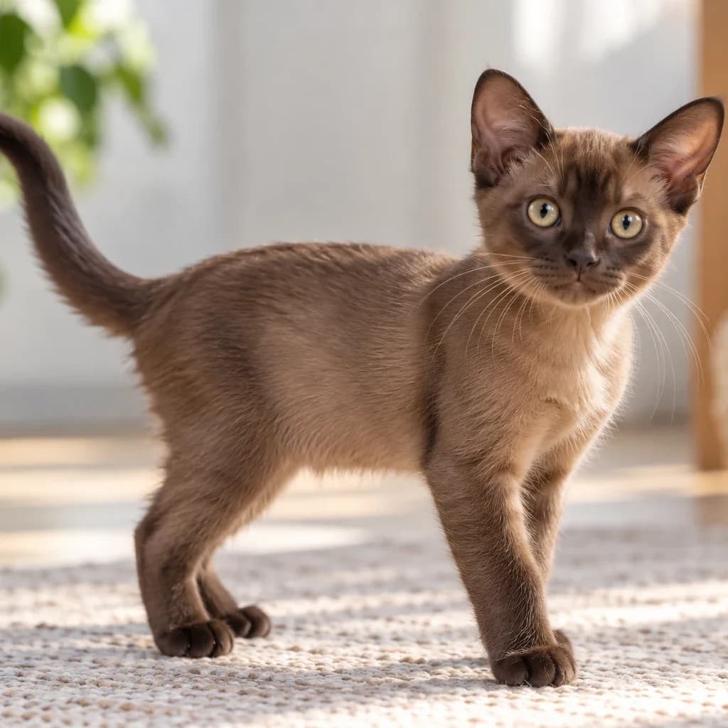 تصویر گربه نژاد یوروپین برمیز (European Burmese) در دوره بچه‌گربه - ویژگی‌های رشد و ظاهر در دانشنامه پت همزی