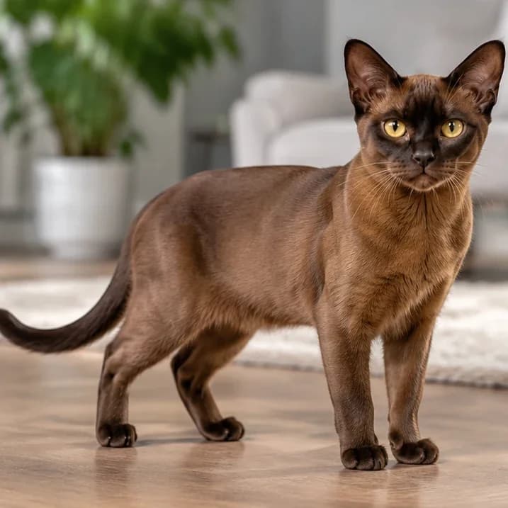 تصویر گربه نژاد یوروپین برمیز (European Burmese) در دوره میان‌سال و جوانی - وقار و توانایی بدنی در دانشنامه پت همزی