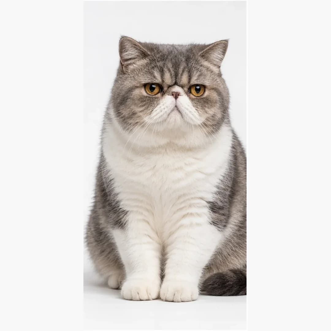تصویر گربه نژاد اگزوتیک شورت‌هیر (Exotic Shorthair) در دوره بالغ و سالمند - وقار و مراقبت‌های نژادی در دانشنامه پت همزی