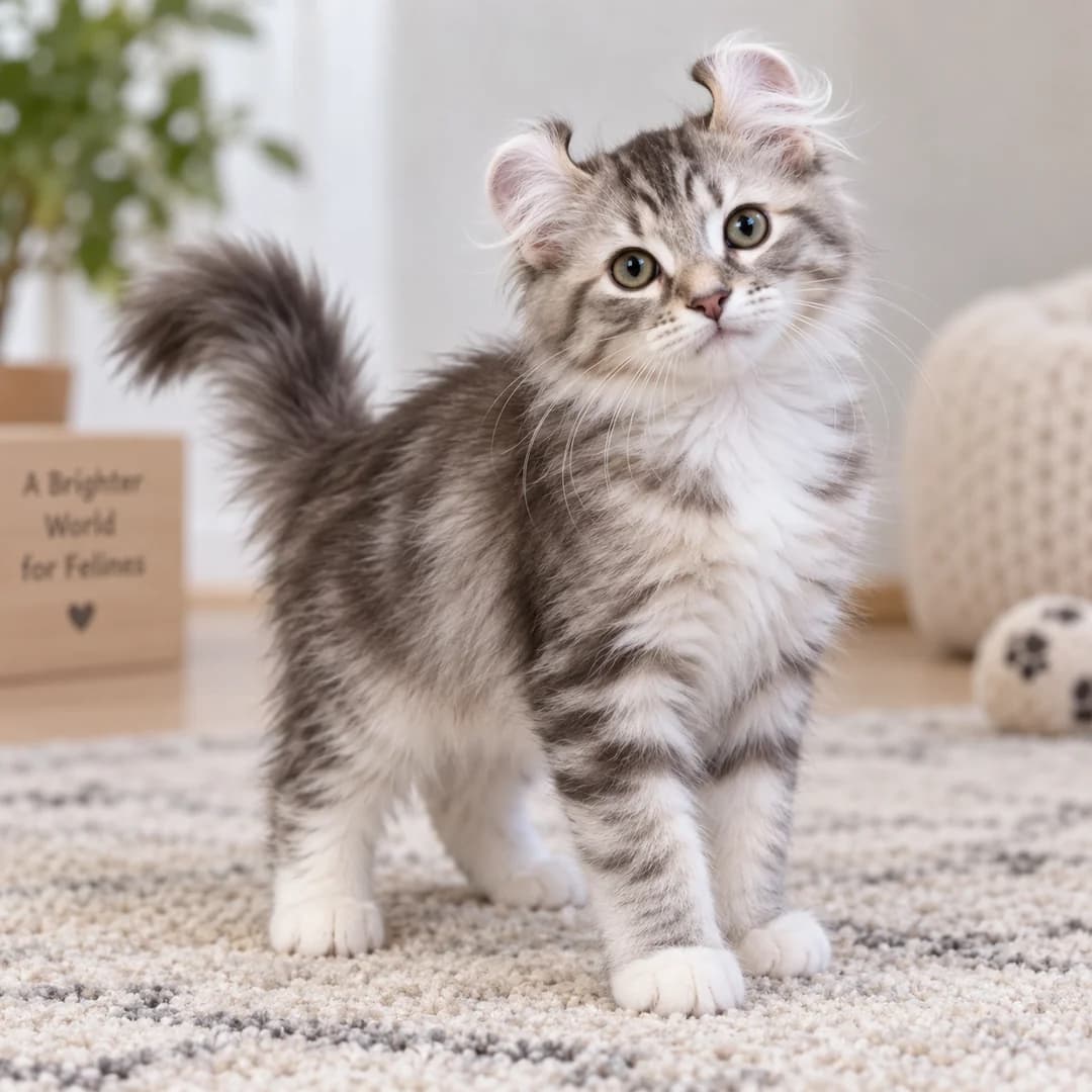 تصویر گربه نژاد امریکن کرل (American Curl) در دوره بچهگربه - ویژگیهای رشد و ظاهر در دانشنامه پت همزی