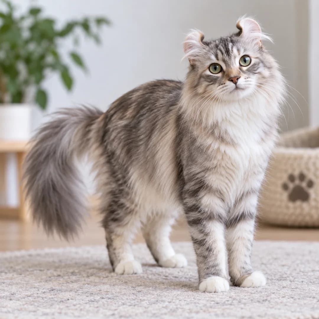 تصویر گربه نژاد امریکن کرل (American Curl) در دوره بالغ و سالمند - وقار و مراقبتهای نژادی در دانشنامه پت همزی