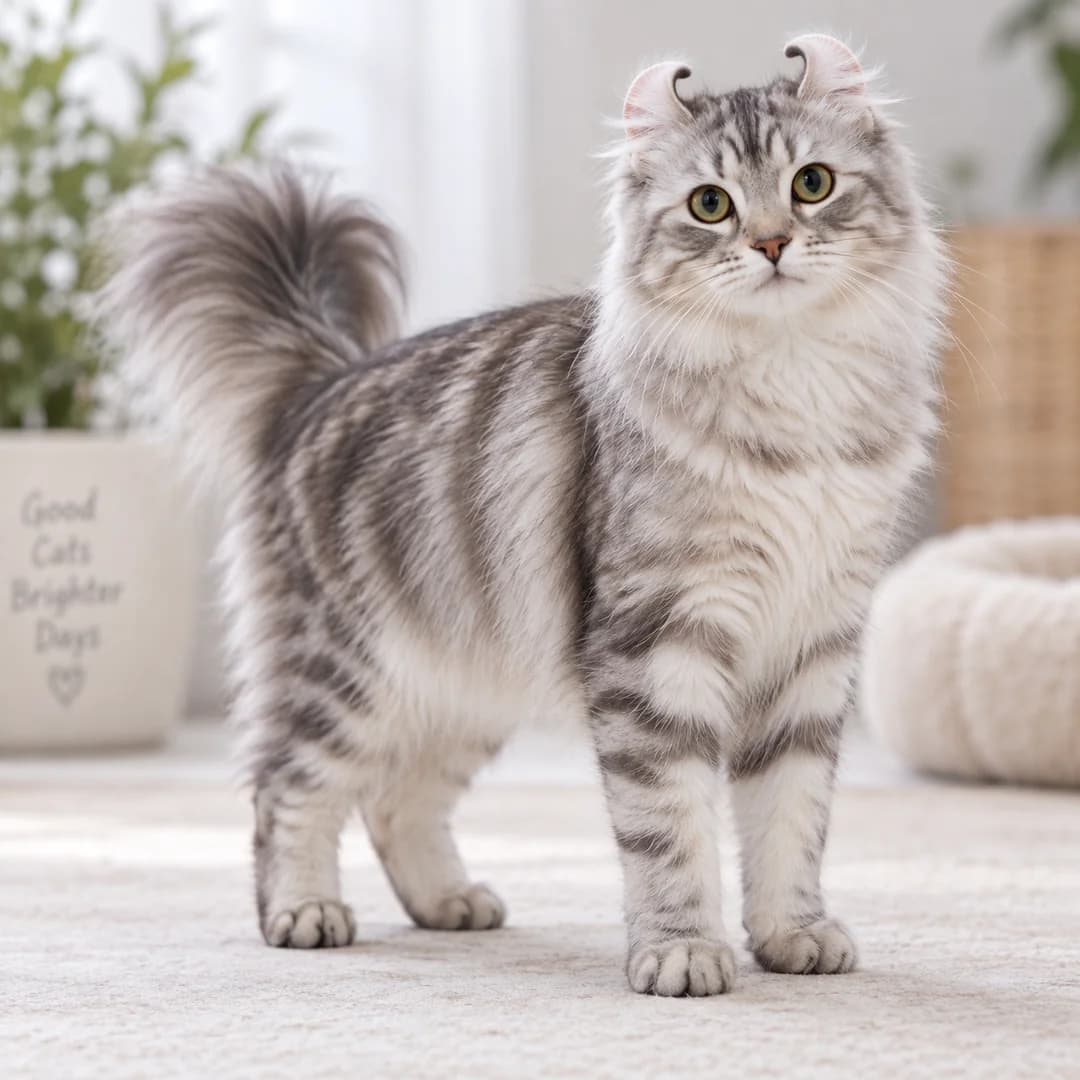 تصویر گربه نژاد امریکن کرل (American Curl) در دوره میانسال و جوانی - وقار و توانایی بدنی در دانشنامه پت همزی