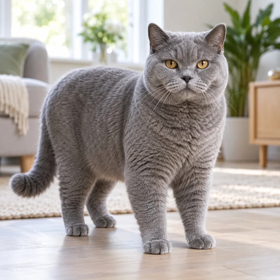 تصویر گربه نژاد بریتیش لانگهیر (British Longhair) در دوره بالغ و سالمند - وقار و مراقبتهای نژادی در دانشنامه پت همزی
