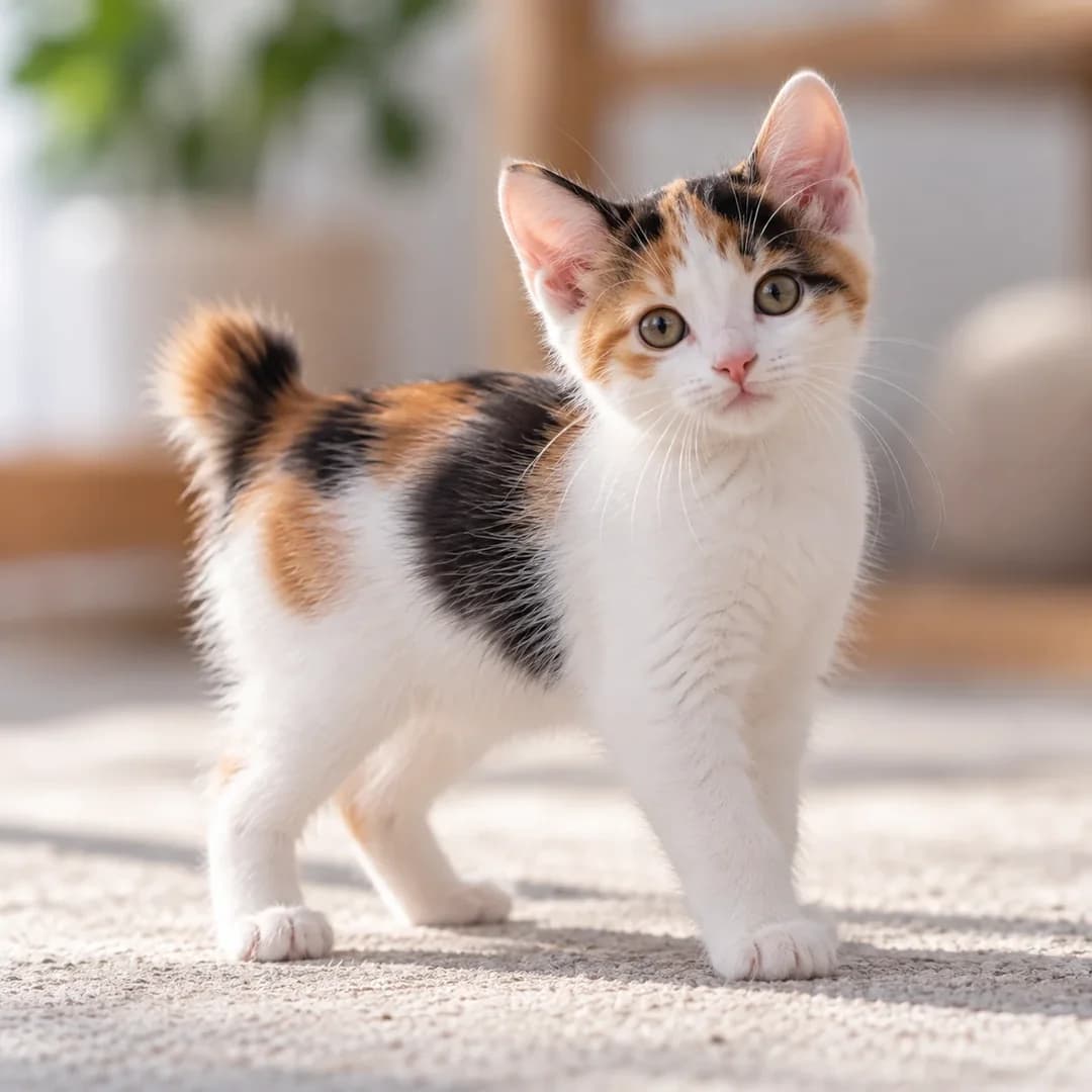 تصویر گربه نژاد جاپنیز بابتیل (Japanese Bobtail) در دوره بچهگربه - ویژگیهای رشد و ظاهر در دانشنامه پت همزی