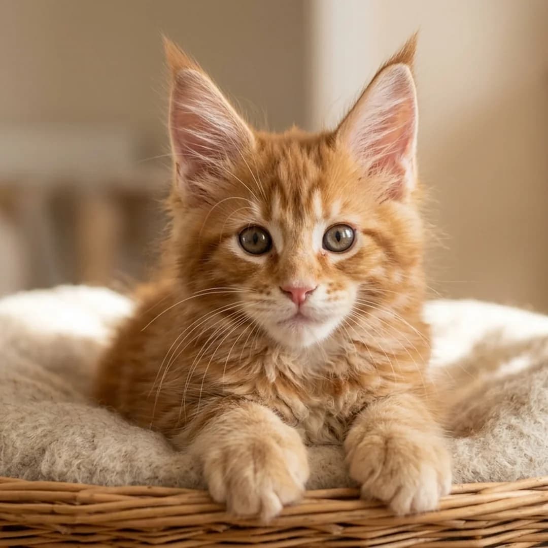 تصویر گربه نژاد مین کون (Maine Coon) در دوره بچهگربه - ویژگیهای رشد و ظاهر در دانشنامه پت همزی